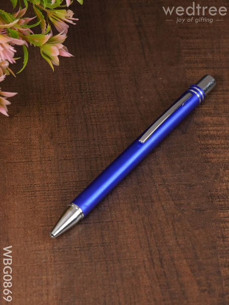 Blue Matte With Silver Finish - Ball Point Pen Wbg0869 Corporate Gifts