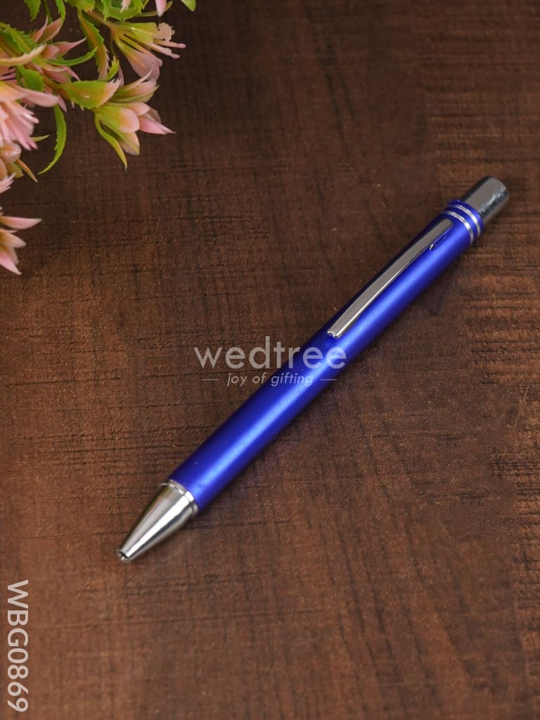 Blue Matte With Silver Finish - Ball Point Pen Wbg0869 Corporate Gifts