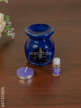 Blue Pottery Diffuser Candle Holder With Lavender Oil - Wbg1149 Home Decors