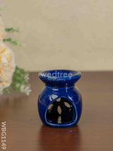 Blue Pottery Diffuser Candle Holder With Lavender Oil - Wbg1149 Home Decors