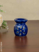 Blue Pottery Diffuser Candle Holder With Lavender Oil - Wbg1149 Home Decors