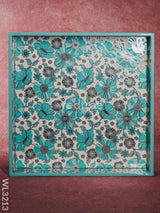 Blue Serving Tray Digital Printed Floral Desings - Wl3213 Wooden Trays