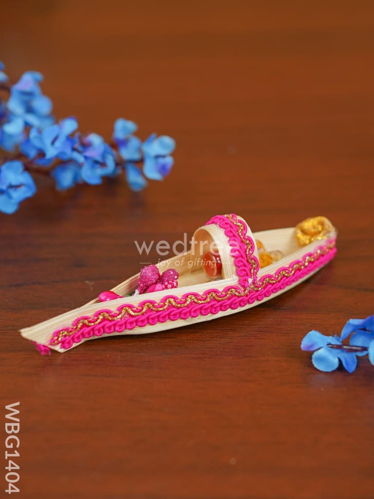 Boat Haldi Kumkum Set - Wbg1404 Fancy Holder Rg