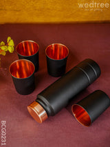 Bottle With 4 Glass Set - Black Bcg0231 Bottles & Mugs