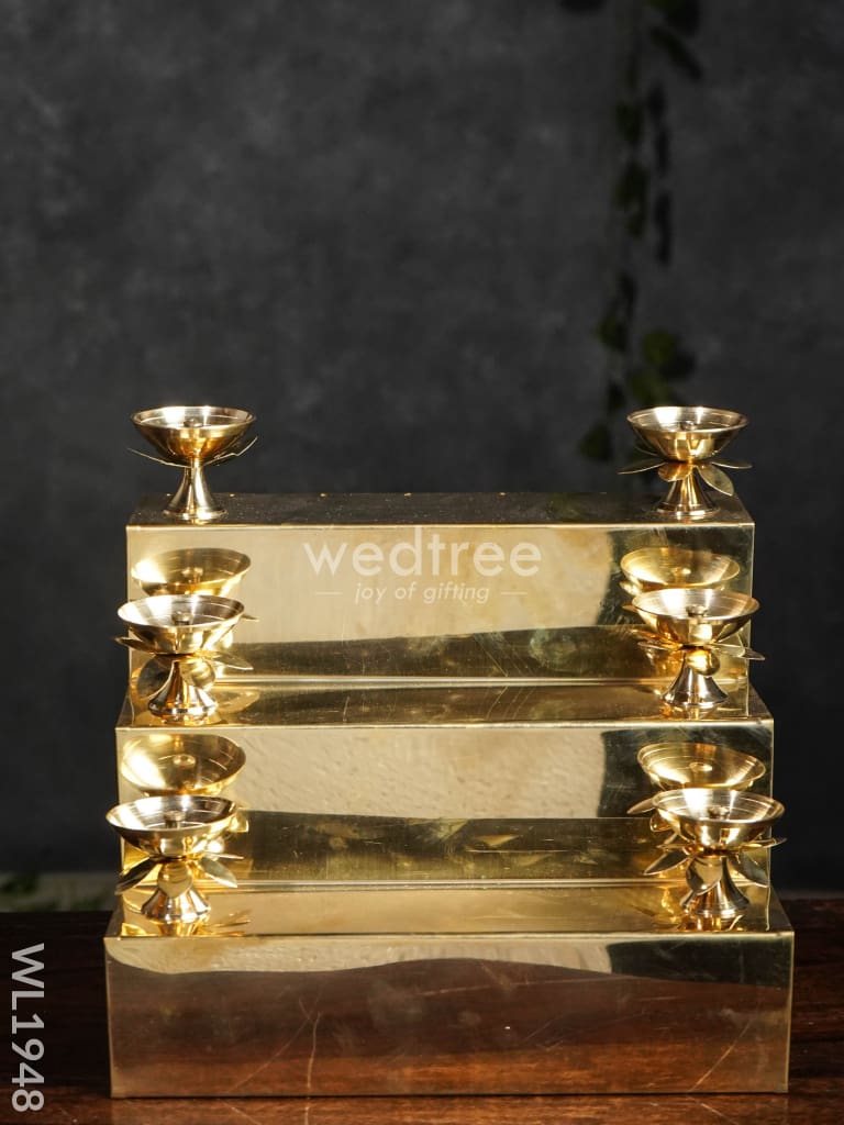 Brass 3 Step Golu Stand - Wl1948 Utility