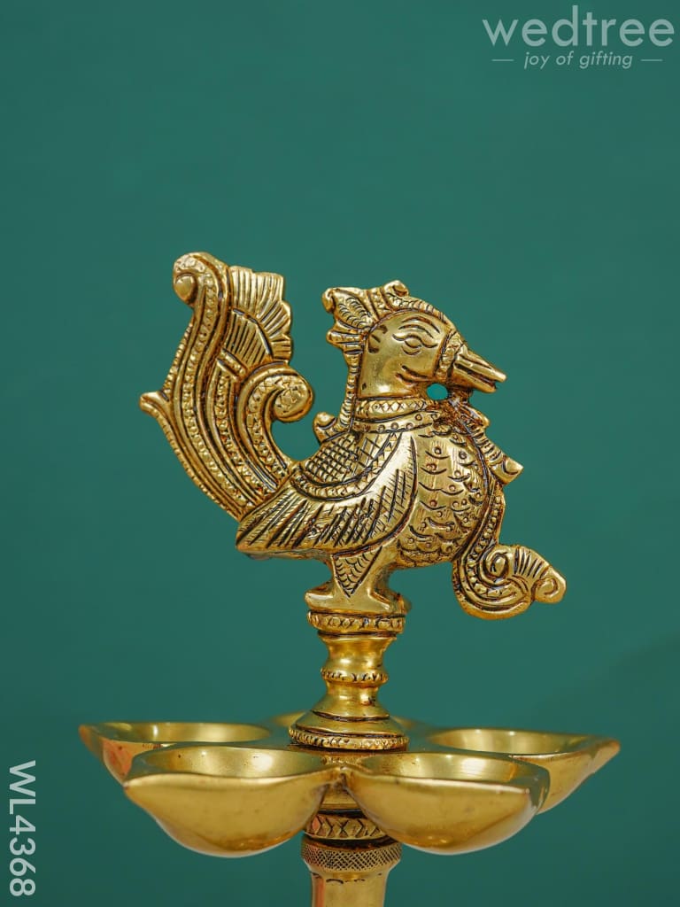 Brass 5 Face Annapakshi Diya With Stand - Wl4368