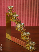 Brass 5 Step Diya Stand Wall Hanging - Wl3386 Swarna Golu