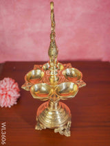 Brass Annapakshi 5 Face Diya With Tri-Stand - Wl3606