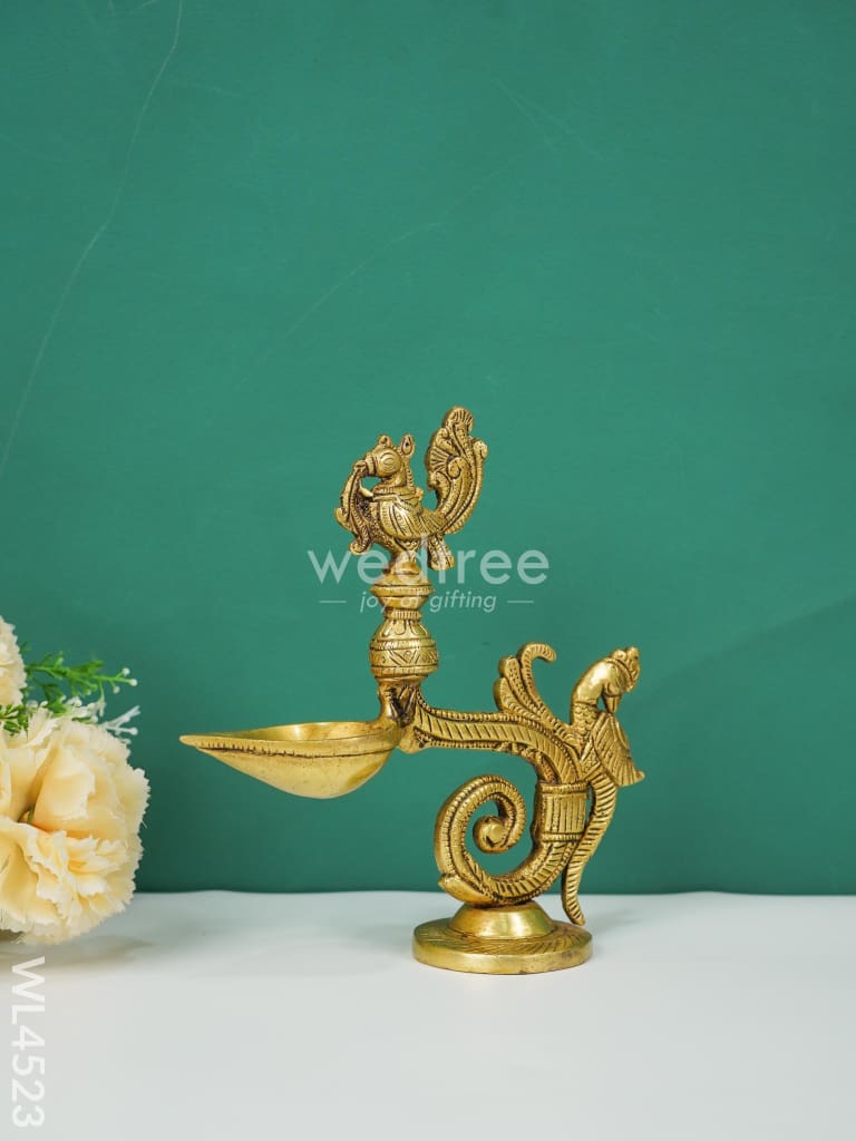 Brass Annapakshi And Parrot Diya - Wl4523