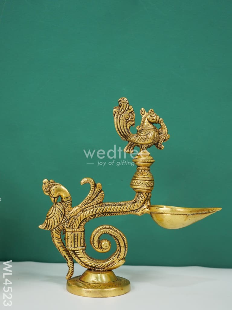 Brass Annapakshi And Parrot Diya - Wl4523