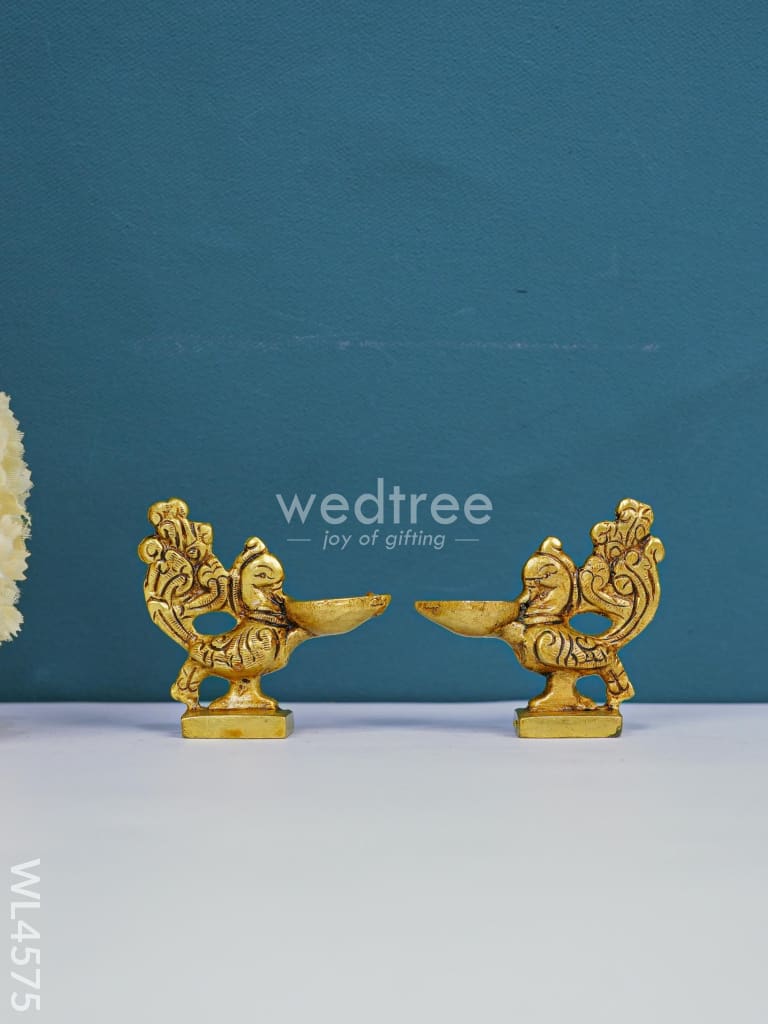 Brass Annapakshi Diya - Set Of 2 Wl4575