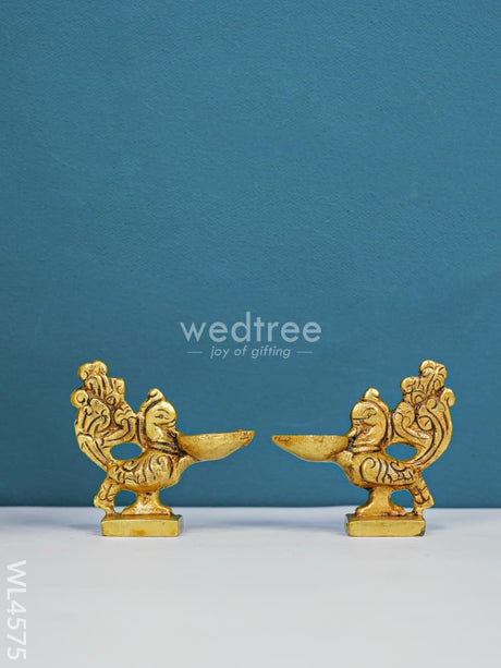 Brass Annapakshi Diya - Set Of 2 Wl4575