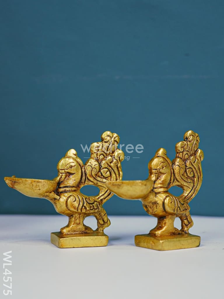 Brass Annapakshi Diya - Set Of 2 Wl4575