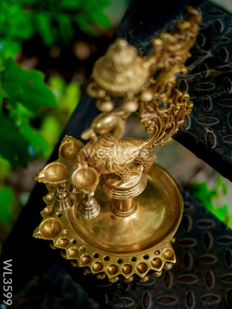 Brass Annapakshi Diya With Bells - Wl3599