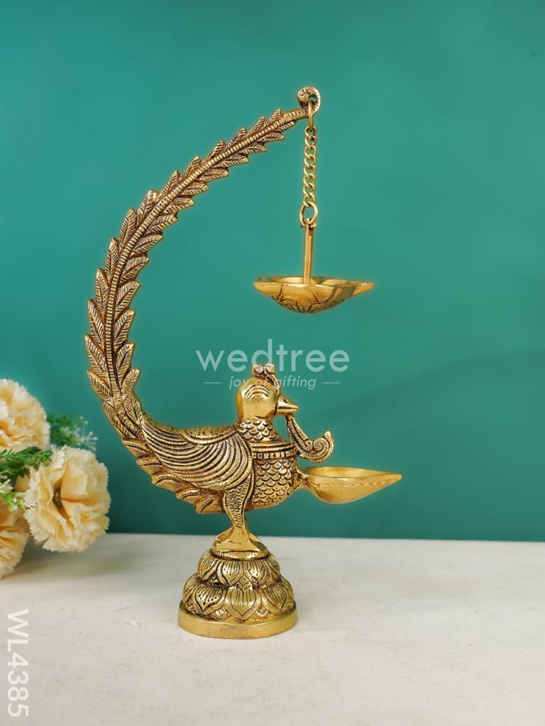 Brass Annam Bird Diya With Hanging - Wl4385