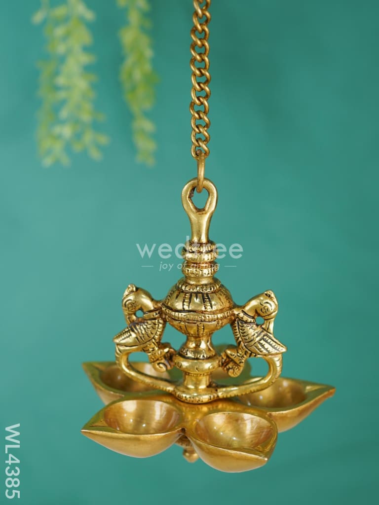 Brass Annam Bird Diya With Hanging - Wl4385