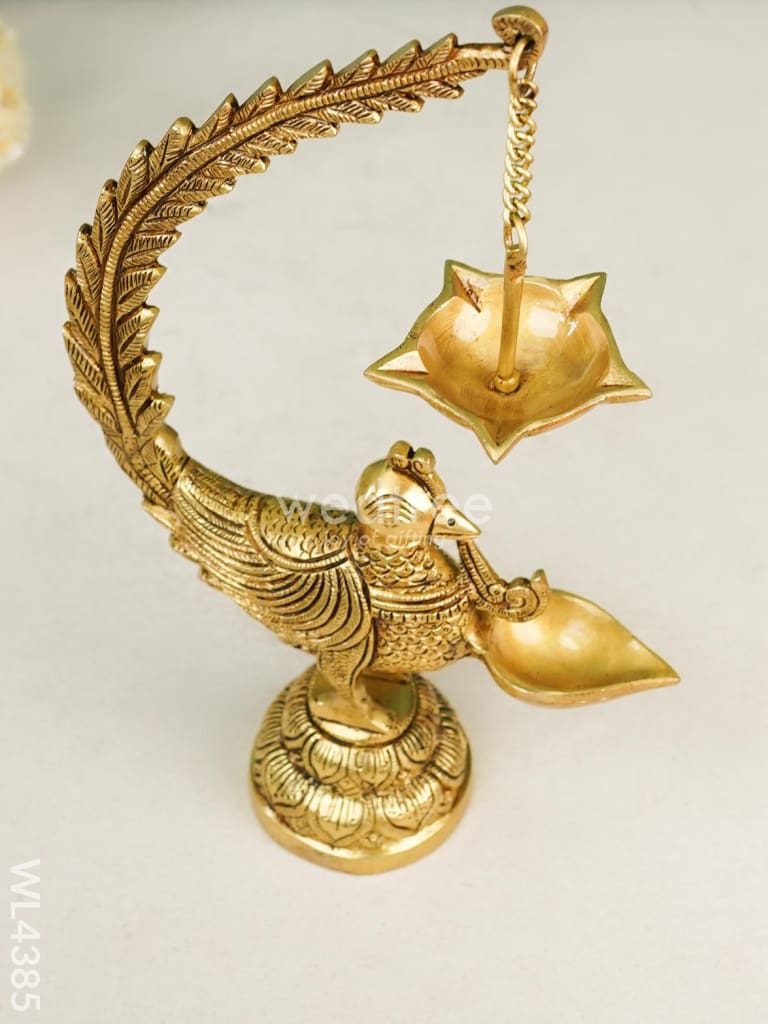 Brass Annam Bird Diya With Hanging - Wl4385