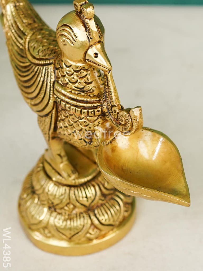 Brass Annam Bird Diya With Hanging - Wl4385