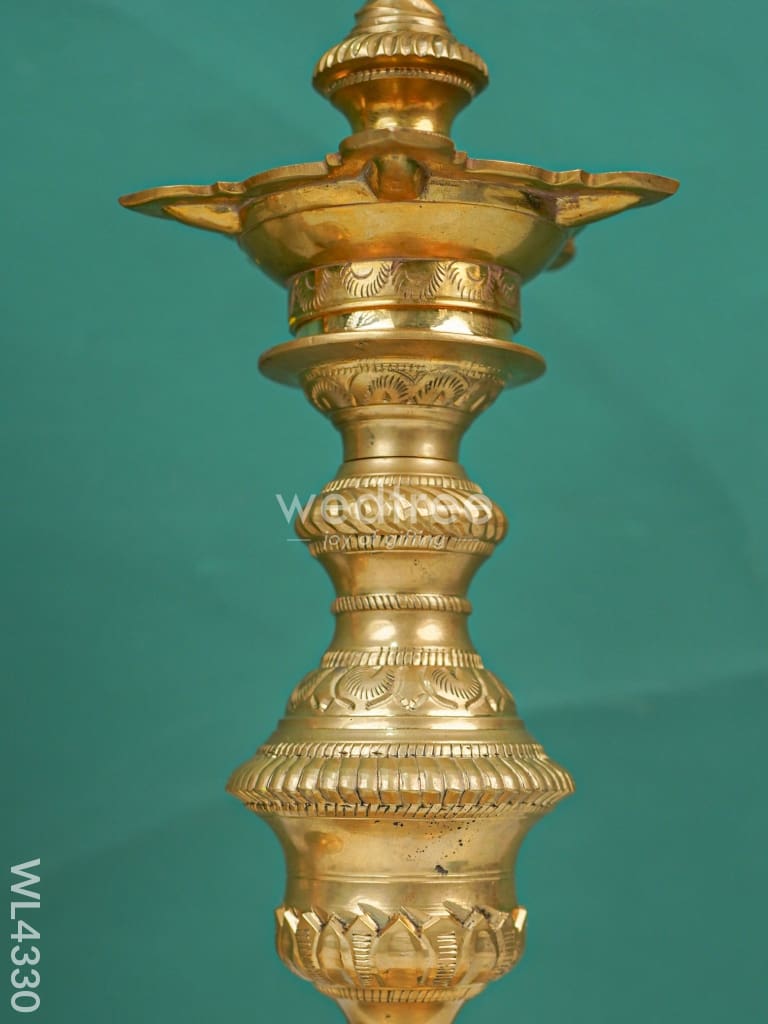 Brass Annapakshi Kuthu Vilakku Five Face Diya - Wl4330