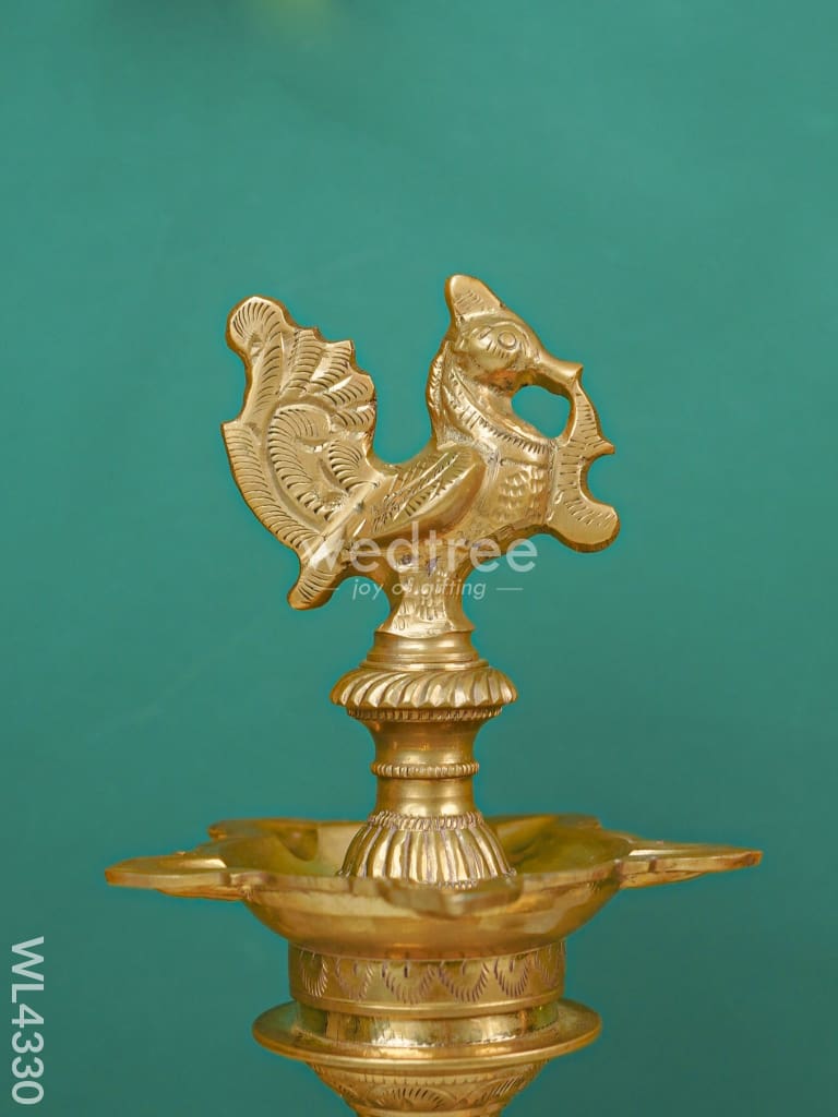 Brass Annapakshi Kuthu Vilakku Five Face Diya - Wl4330