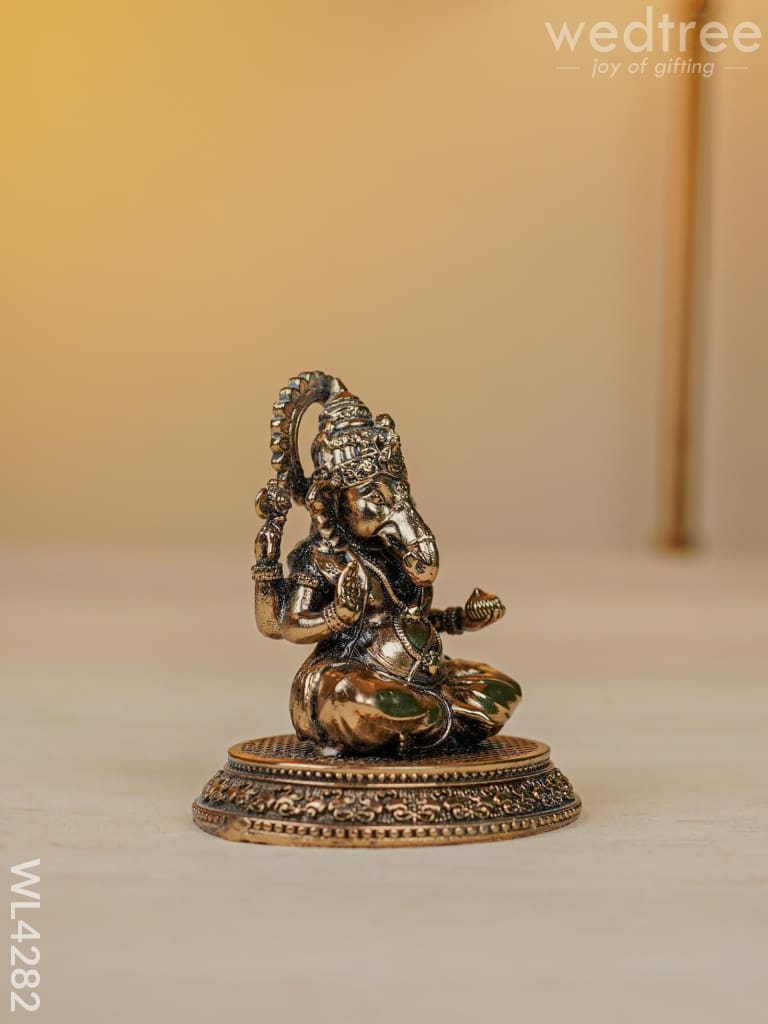 Brass Antique Ganesha Idol - Wl4282 Figurines