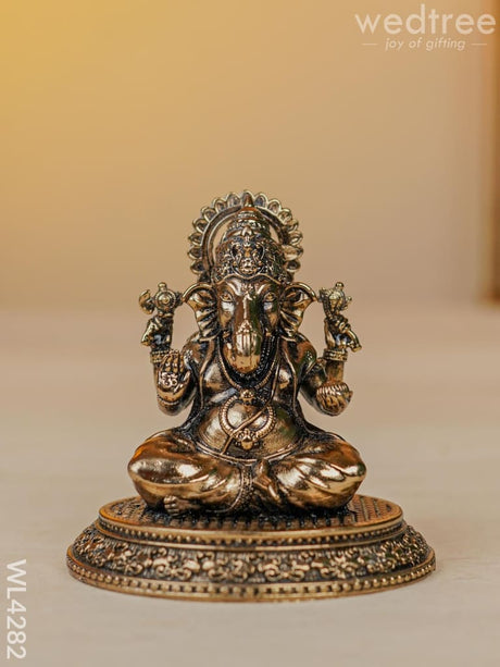 Brass Antique Ganesha Idol - Wl4282 Figurines