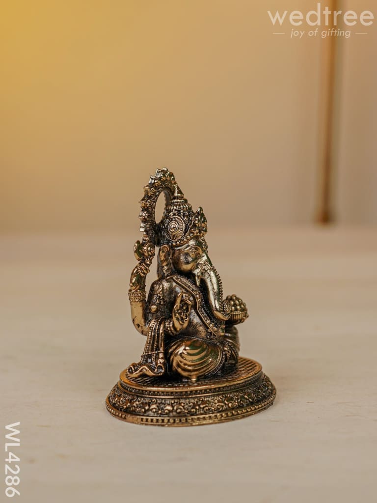 Brass Antique Ganesha Idol - Wl4286 Figurines