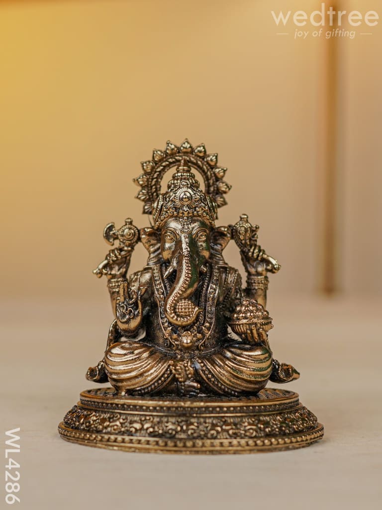 Brass Antique Ganesha Idol - Wl4286 Figurines