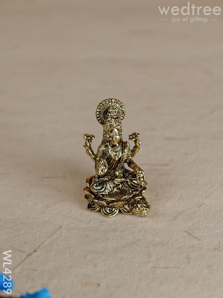 Brass Antique Lakshmi On Lotus Base - Wl4289 Figurines