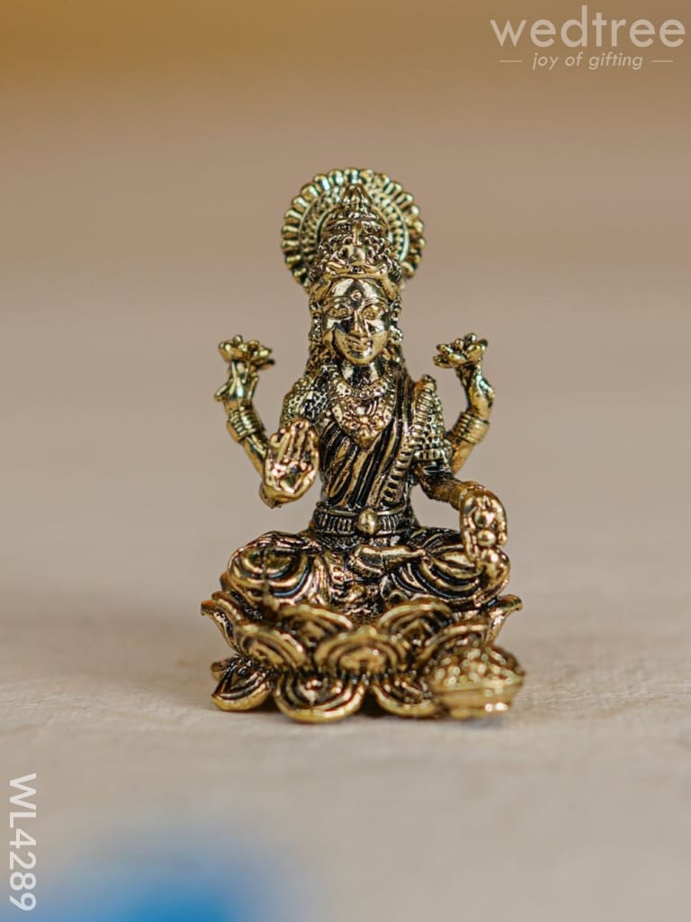 Brass Antique Lakshmi On Lotus Base - Wl4289 Figurines