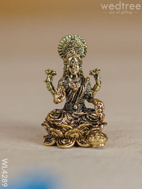 Brass Antique Lakshmi On Lotus Base - Wl4289 Figurines