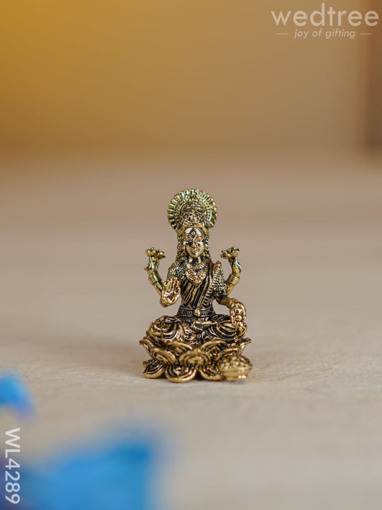 Brass Antique Lakshmi On Lotus Base - Wl4289 Figurines