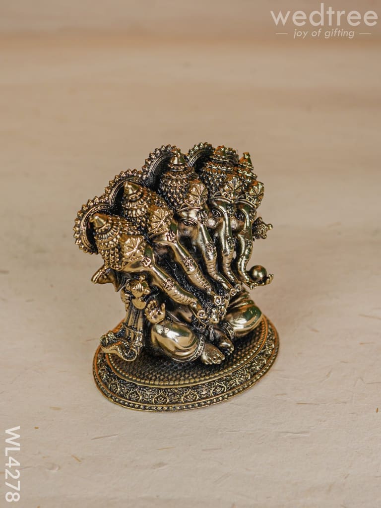 Brass Antique Panchmukhi Ganesha - Wl4278 Figurines