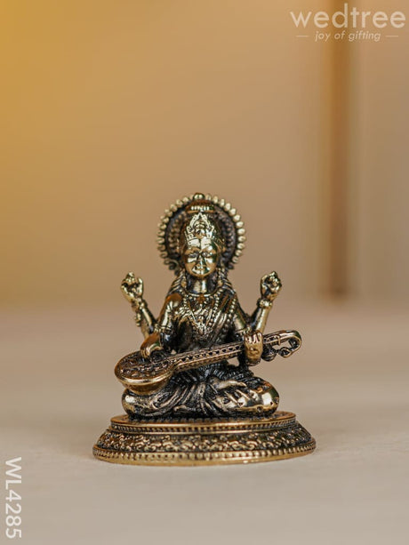 Brass Antique Saraswathi Idol - Wl4285 Figurines