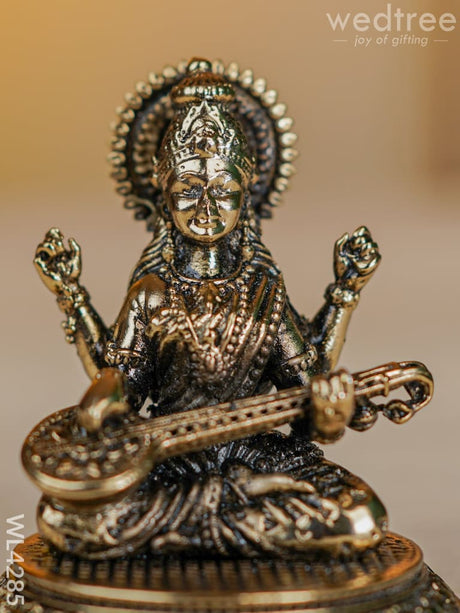 Brass Antique Saraswathi Idol - Wl4285 Figurines