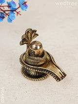 Brass Antique Shivalingam With Snake Idol - Wl4402 Figurines