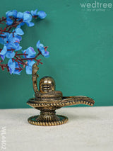 Brass Antique Shivalingam With Snake Idol - Wl4402 Figurines