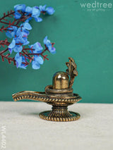 Brass Antique Shivalingam With Snake Idol - Wl4402 Figurines