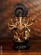 Brass Ashta Bhuja Ganesha - Wl0087 Figurines