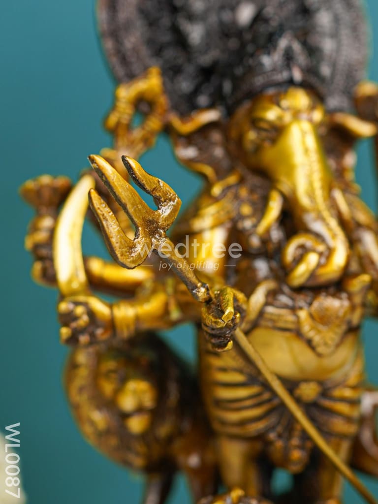 Brass Ashta Bhuja Ganesha - Wl0087 Figurines