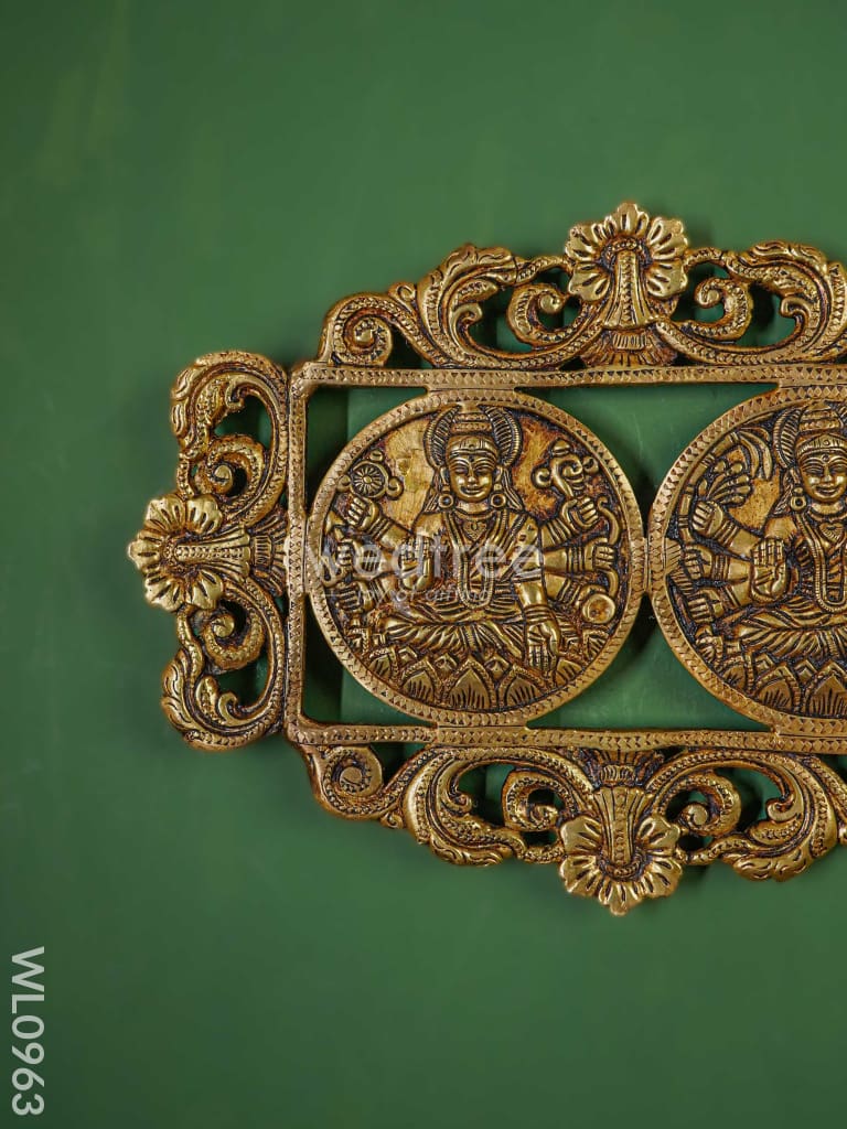 Brass Ashtalakshmi Wall Hanging - Brown Antique Finish Wl0963