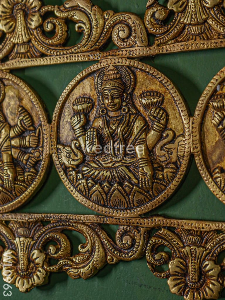 Brass Ashtalakshmi Wall Hanging - Brown Antique Finish Wl0963