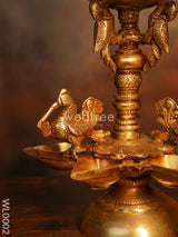 Brass Balaji Diya With Shank And Chakra - Wl0002