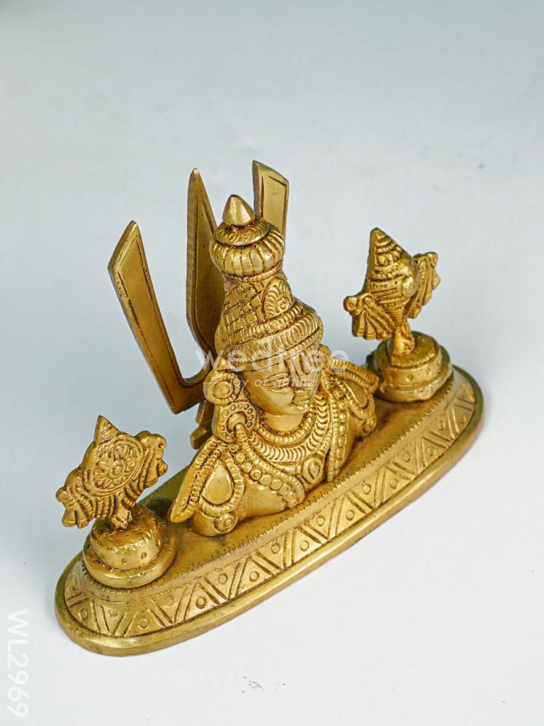 Brass Balaji Idol With Shank-Chakra-Nama - Wl2969 Figurines