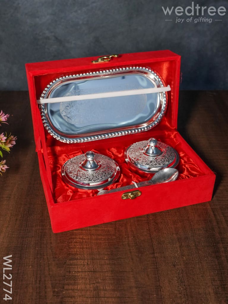 Brass Bowl Set And Tray - Wl2774 Utility