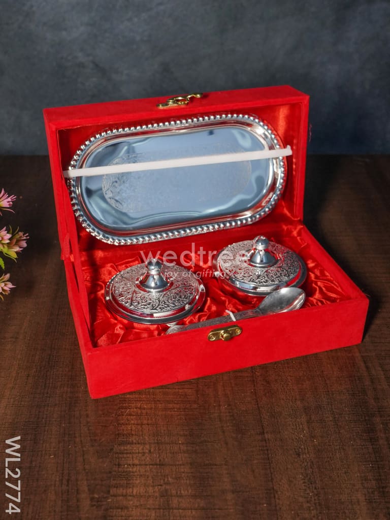 Brass Bowl Set And Tray - Wl2774 Utility