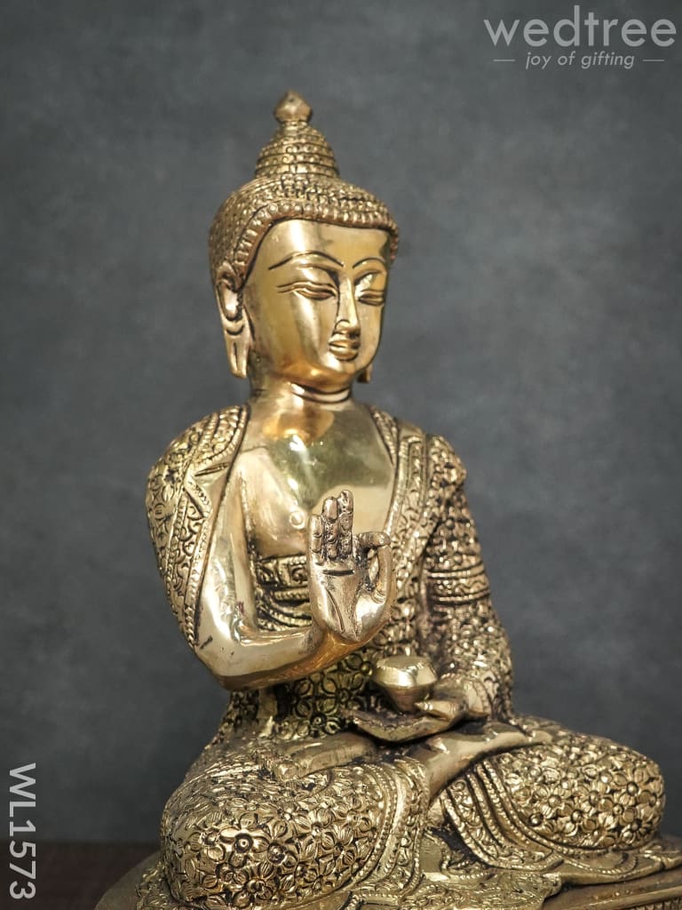 Brass Buddha Blessing Idol - Wl1573 Figurines