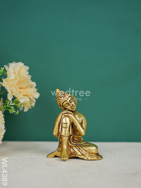 Brass Buddha Resting Statue - Wl4389 Figurines