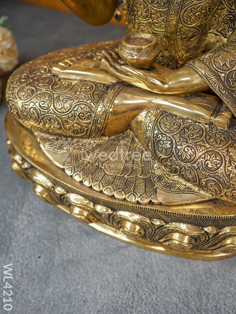 Brass Buddha With Kalpavriksha Tree - Wl4210 Decor