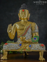 Brass Buddha With Stone Work - Wl1575 1 Figurines